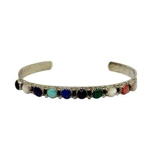 Southwest AP sterling silver gemstone cuff bracelet - GM60